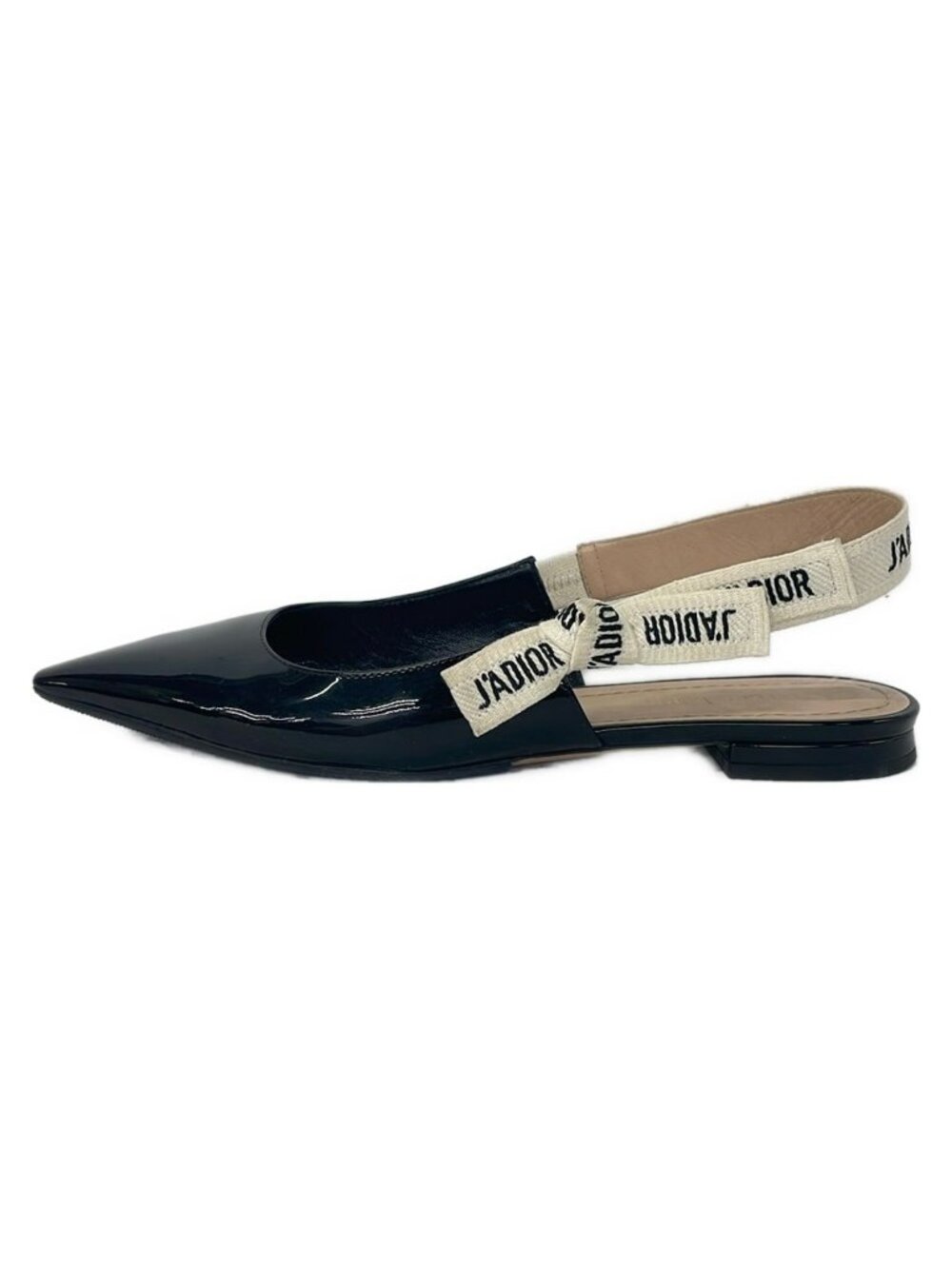 Dior Sandals 37 Black Ivory Ribbon J'adior Leather
